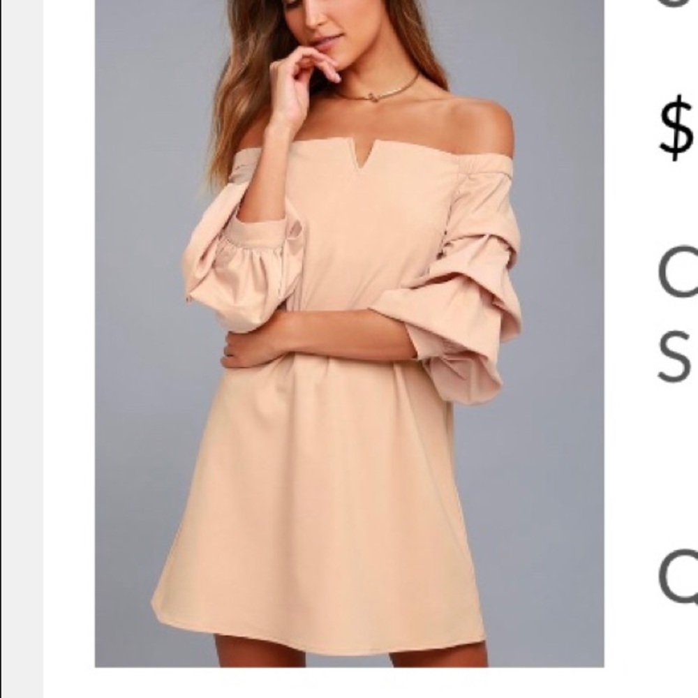 J.O.A. Kali blush pink off-the-shoulder dress